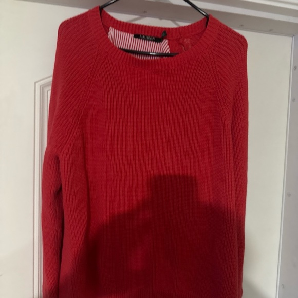 Ralph Lauren Ribbed Knit Sweater Women Petite xLarge Orange Lined Long Sleeve - Picture 1 of 6